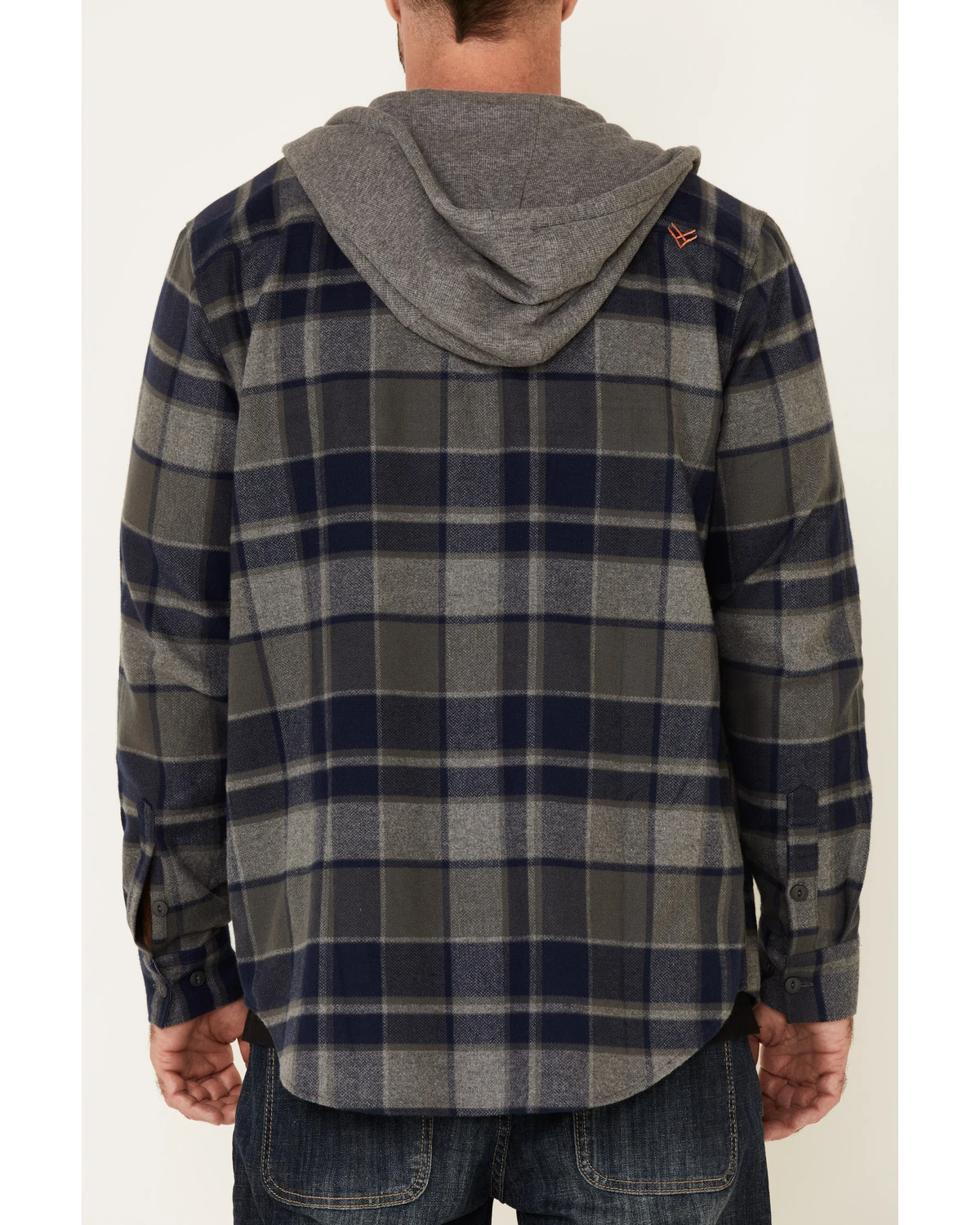 Hawx Men's Dark Gray Townsend Plaid Hooded Long Sleeve Flannel Work Shirt 4 Hawx Men's Dark Gray Townsend Plaid Hooded Long Sleeve Flannel Work Shirt - Image 4