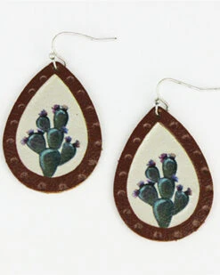 Prime Time Jewelry Women's Cactus Print Teardrop Earrings