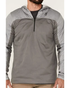 Browning Men's Gray Hayes 1/4 Zip Front Hooded Pullover -Shepler Fashion Shop 2000344233 020 P3