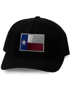 Oil Field Hats Men's Black Texas Flag Patch Ball Cap