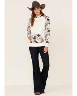 Hooey Women's Modern Colorblock Geo Print Pullover Hooded Sweater -Shepler Fashion Shop 2000360944 110 P4