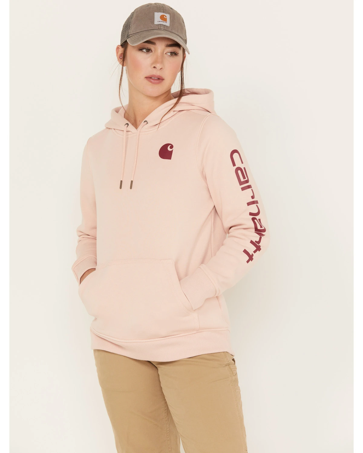 Carhartt Women's Relaxed Fit Midweight Logo Graphic Hoodie 1 Carhartt Women's Relaxed Fit Midweight Logo Graphic Hoodie
