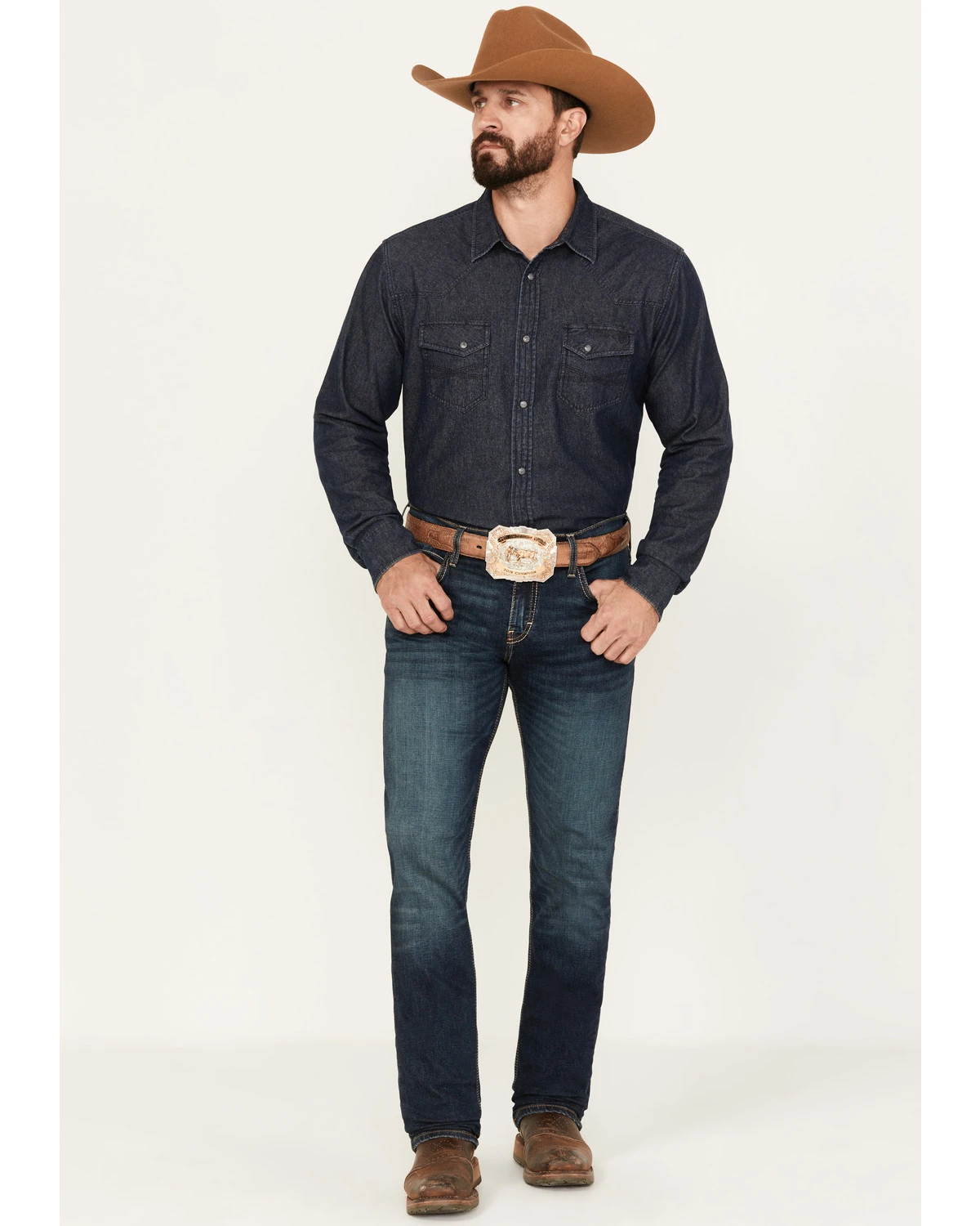 Ariat Men's M8 Morro Brawley Dark Wash Modern Slim Tapered Jeans 1 Ariat Men's M8 Morro Brawley Dark Wash Modern Slim Tapered Jeans