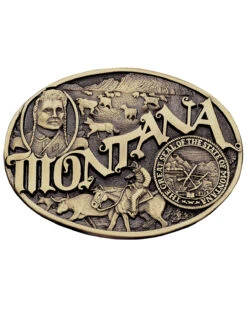 Montana Silversmiths Men's Montana State Heritage Attitude Belt Buckle